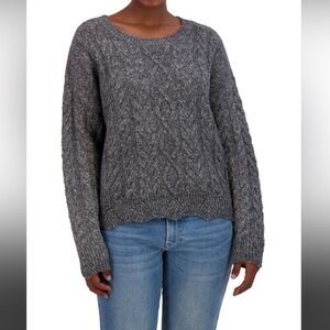 Nwt LUCKY BRAND Gray Cable Knit Women's Sweater Size Xl